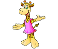 Giraffe wearing a dress