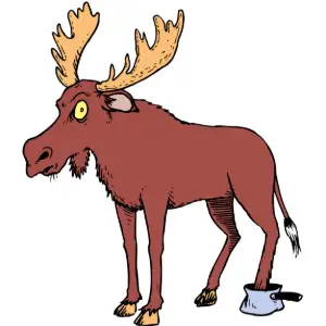 Moose Stuck in Pan Clipart