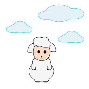 Cute Lamb In The Clouds