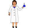 Scientist holding an erlenmeyer flask