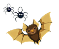 Vampire Bat And Spiders