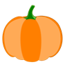 Orange Pumpkin, Green Stem