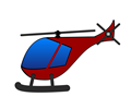 simple cartoon red elicopter