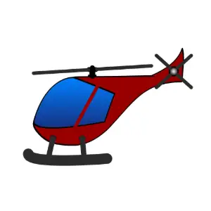 simple cartoon red elicopter Clipart