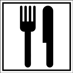 Fork and Knife in a square