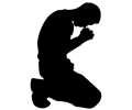 Man Kneeling In Prayer Minus Ground Silhouette