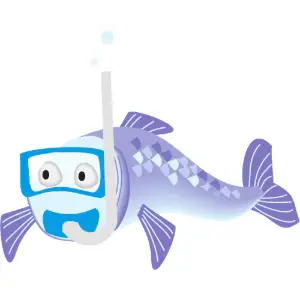 Fish Snorkling Clipart