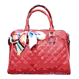 Red Leather Bag with Ribbon