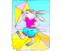 Rabbit Flying Kite