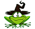 Frog Wearing Witch's Hat
