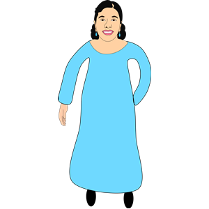 Aesha in an Aqua Blue dress