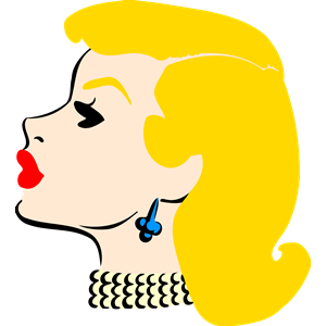 Lady's head in profile (colour)
