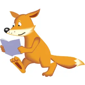 Fox Reading Clipart