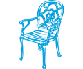 slim blue chair