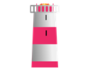 Pink And White Lighthouse