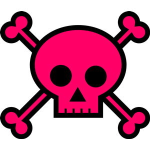 Skull and Crossbones Large Pink