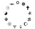 World Religious Symbols Silhouette