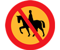 No horse riding sign