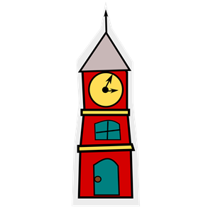 Cartoon Tower with a Clock