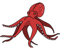 Pink Cartoon Octopus