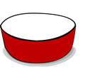 Crimson Red Empty Dog Bowl