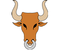 Bull's head (colour)