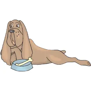 Hound with Bowl Clipart