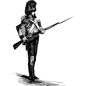 Soldier with a bearskin and a gun. Clipart